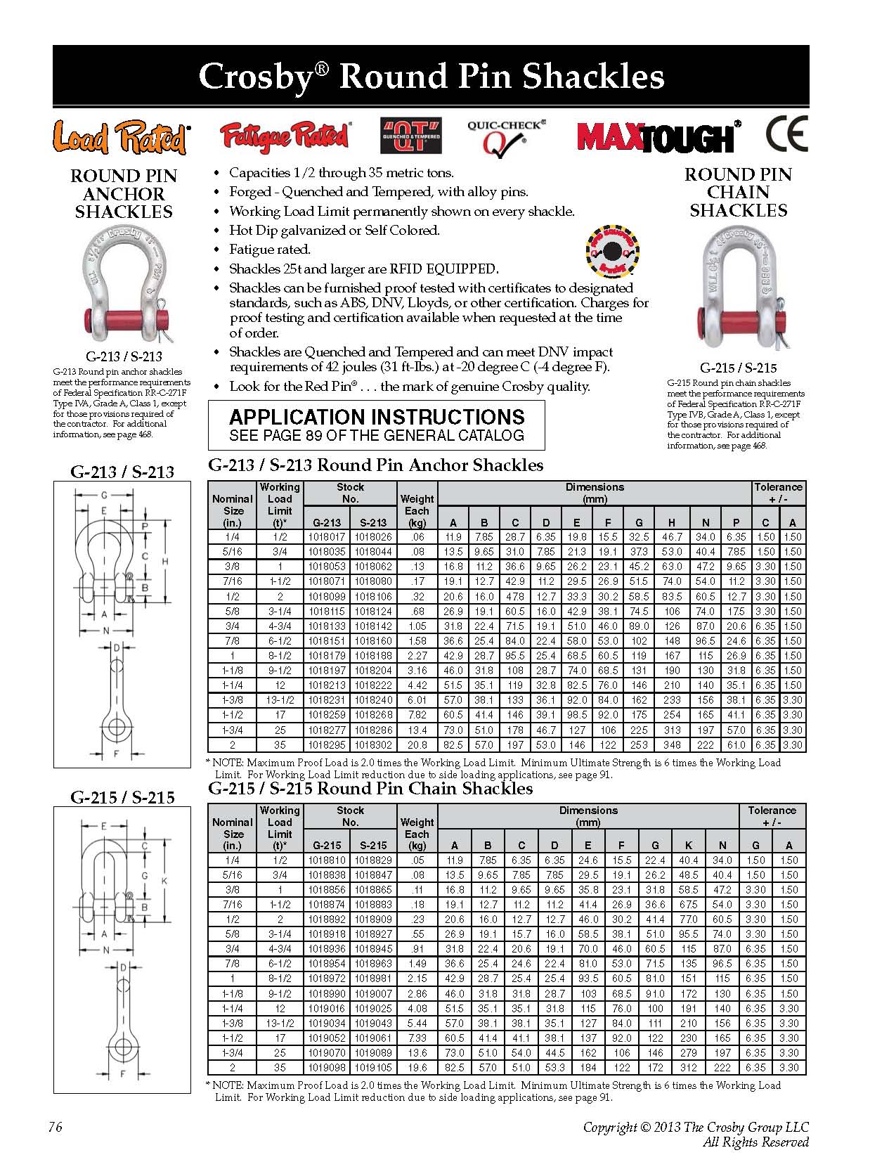 G 213 round pin anchor shackle