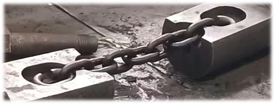 round link chains breaking force testing